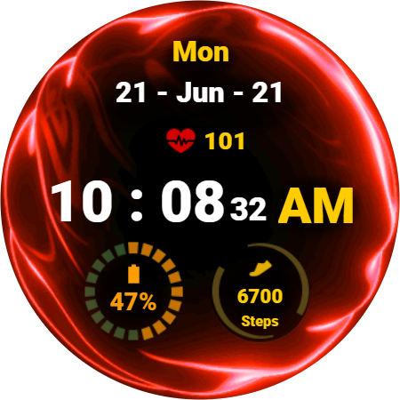 Fluid Red Watch Face ekran görüntüsü
