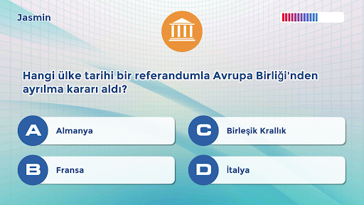 Bilgi Antrenmanı. Yarışma ekran görüntüsü