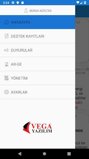 VEGA CRM ekran görüntüsü