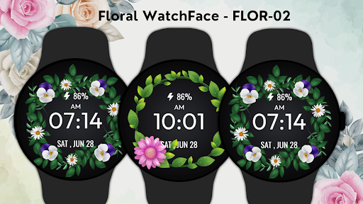 Floral WatchFace - FLOR-02 ekran görüntüsü