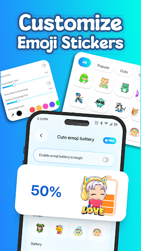 Emoji Battery Icon Customize ekran görüntüsü