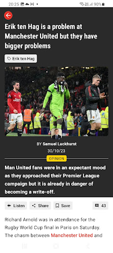 Manchester United News ekran görüntüsü