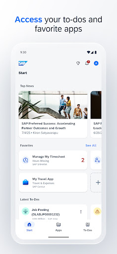 SAP Mobile Start ekran görüntüsü