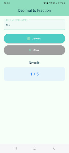 Decimal to Fraction Converter ekran görüntüsü
