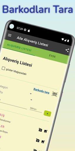 Paylaşılan Alışveriş Listesi ekran görüntüsü