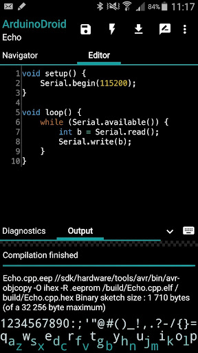 ArduinoDroid - Arduino/ESP IDE ekran görüntüsü