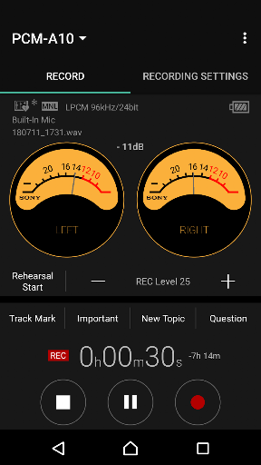 REC Remote: Sony IC Recorder ekran görüntüsü