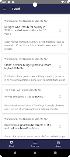 Just RSS - OSS RSS Reader ekran görüntüsü