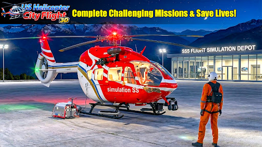 US Helicopter City Flight 3D ekran görüntüsü