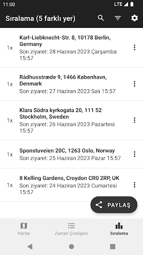 Konum Geçmişi - GPS geçmişi ekran görüntüsü