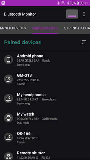 Bluetooth Monitor ekran görüntüsü