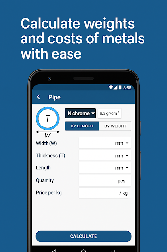 Metal Weight Calculator ekran görüntüsü