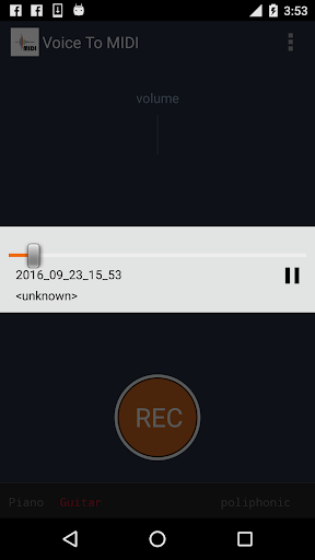 Voice to MIDI ekran görüntüsü