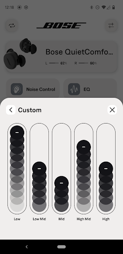 Bose QC Earbuds ekran görüntüsü