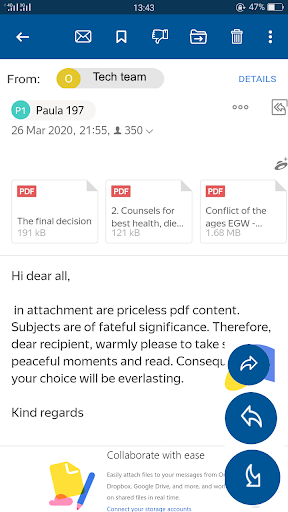 Hotmail, Outlook Office 365 iç ekran görüntüsü