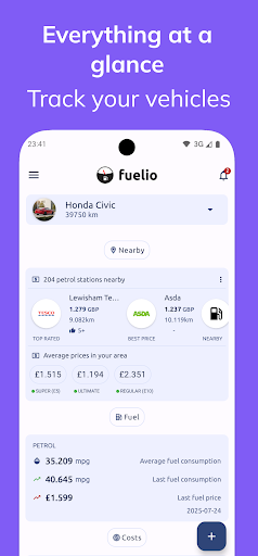 Fuelio: Yakıt ve Ücretleri ekran görüntüsü