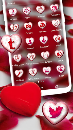 Red Heart Theme Launcher ekran görüntüsü