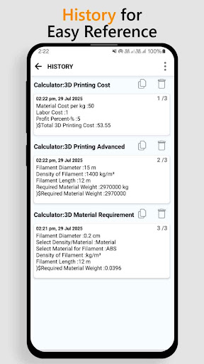 3D Printing Cost Estimator ekran görüntüsü