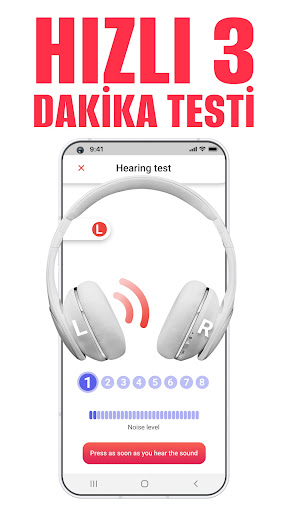 Hearing test, Audiogram ekran görüntüsü