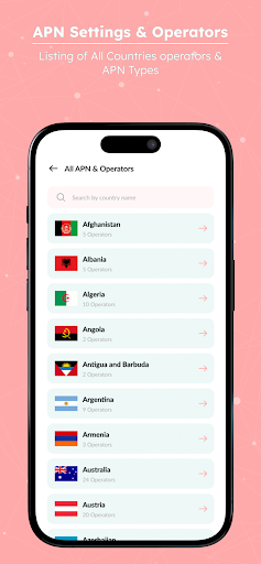 APN Settings & Operators ekran görüntüsü