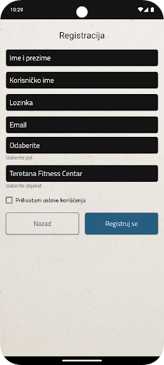 Teretana Fitness Centar ekran görüntüsü