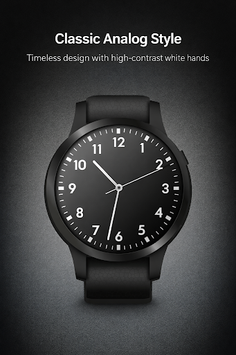 PureBlack Analog Watch Face ekran görüntüsü