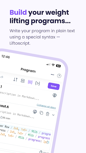 Liftosaur: Scriptable Workouts ekran görüntüsü