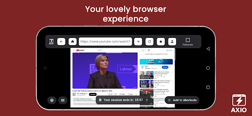 AXIO: Flash Player Browser ekran görüntüsü