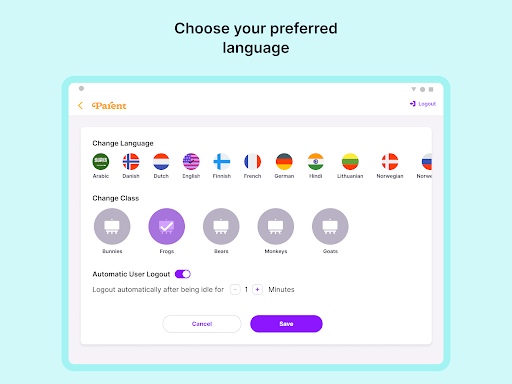 Parent ApS Check-in ekran görüntüsü
