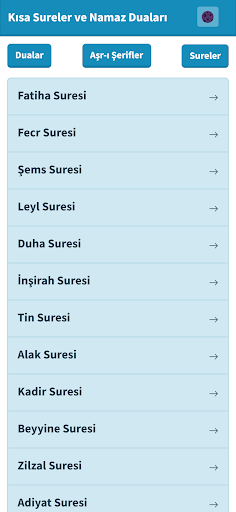 Kısa Sureler ve Namaz Duaları ekran görüntüsü