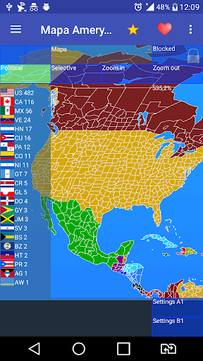 Map of North America ekran görüntüsü