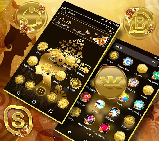 Gold Butterfly Girl Theme ekran görüntüsü