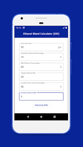 Ethanol Blend Calculator E85 ekran görüntüsü