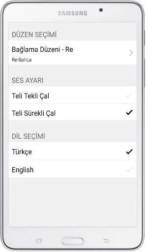 Bağlama Akort Programı ekran görüntüsü