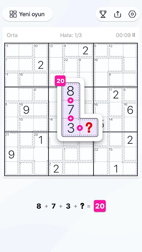 Killer Sudoku Sudoku Bulmacası ekran görüntüsü