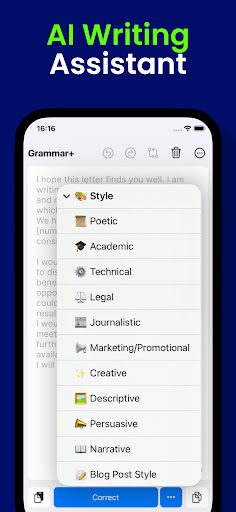 AI Grammar Checker App ekran görüntüsü