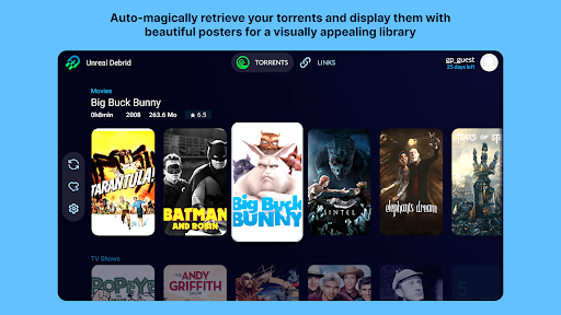 Unreal Debrid: Stream torrents ekran görüntüsü