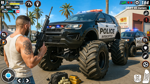polis canavar kamyonu 3d ekran görüntüsü