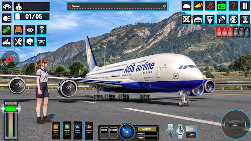 US plane flight simulator game ekran görüntüsü