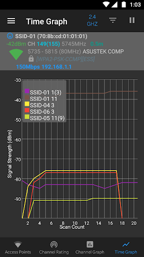 WiFi Analyzer (open-source) ekran görüntüsü
