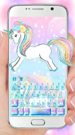 Rainbow Cute Unicorn Klavye Te ekran görüntüsü