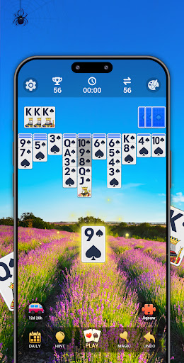 Spider Solitaire, Large Cards ekran görüntüsü