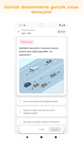 Ehliyet Sınav Soruları E-Sınav ekran görüntüsü