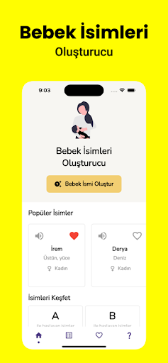 Bebek İsmi Oluşturucu:Bebek Ad ekran görüntüsü