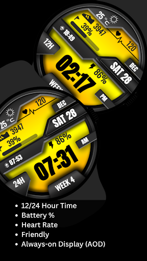 Yellow Digital Watch Face ekran görüntüsü