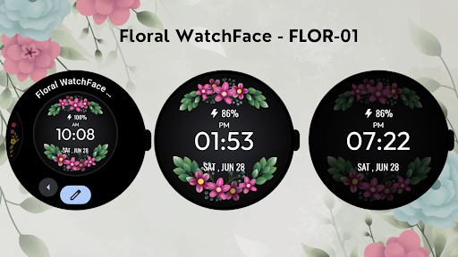 Floral WatchFace - FLOR-01 ekran görüntüsü