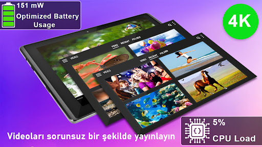 Ultra hd video oynatıcı ekran görüntüsü