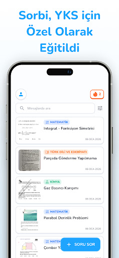 Sorbi: YKS Yapay Zeka Asistanı ekran görüntüsü