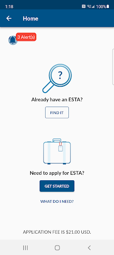 ESTA Mobile ekran görüntüsü