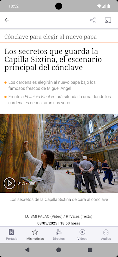 RTVE Noticias ekran görüntüsü